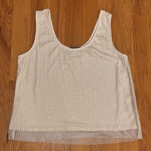 NWOT Sunday in Brooklyn Rhinestone Mesh Tank - tan